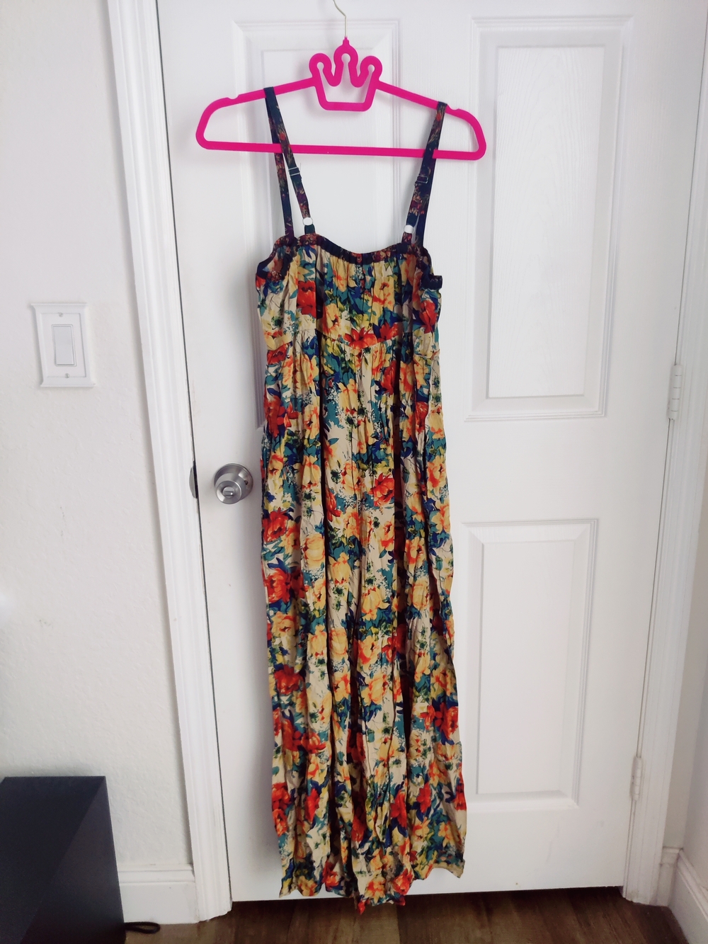 NATURAL LIFE Cream Floral Wide-Leg Jumpsuit with Red & Yellow Blooms - Picture 4 of 5